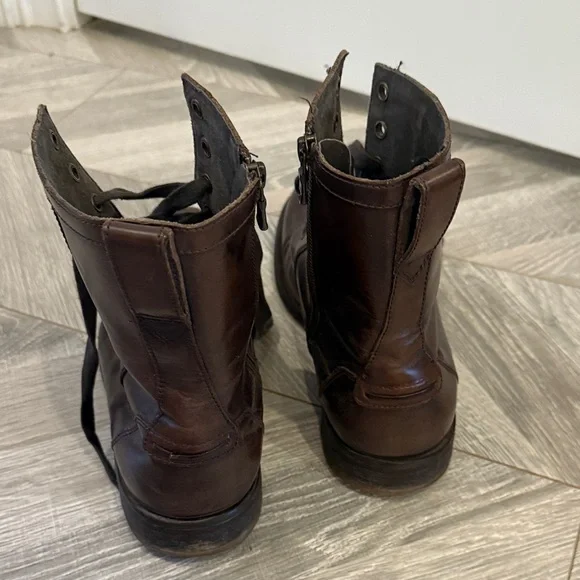 John Varvatos Brown Leather Boots - Picture 6 of 9